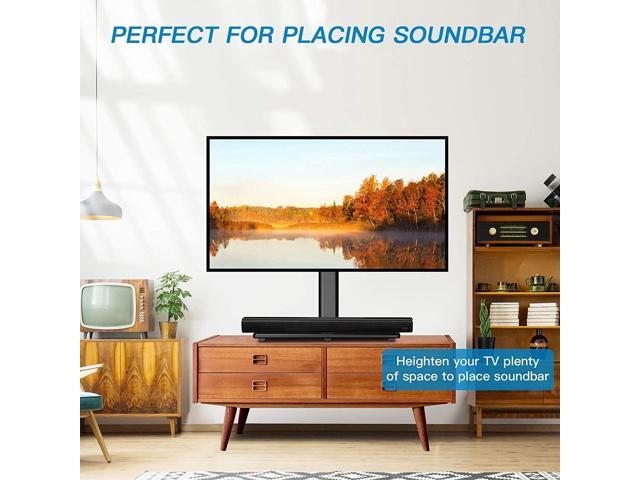 PERLESMITH Swivel Universal TV Stand Mount for 32-80 Inch LCD OLED Flat/Curved Screen TVs up to 99lbs-Height Adjustable Table Top TV Stand/Base...