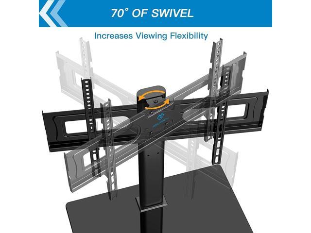 PERLESMITH Swivel Universal TV Stand Mount for 32-80 Inch LCD OLED Flat/Curved Screen TVs up to 99lbs-Height Adjustable Table Top TV Stand/Base...