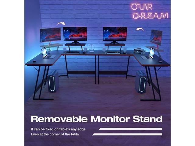 Homall L Shaped Gaming Desk Computer Corner Desk PC Gaming Desk Table with Large Monitor Riser Stand for Home Office Sturdy Writing Workstation...