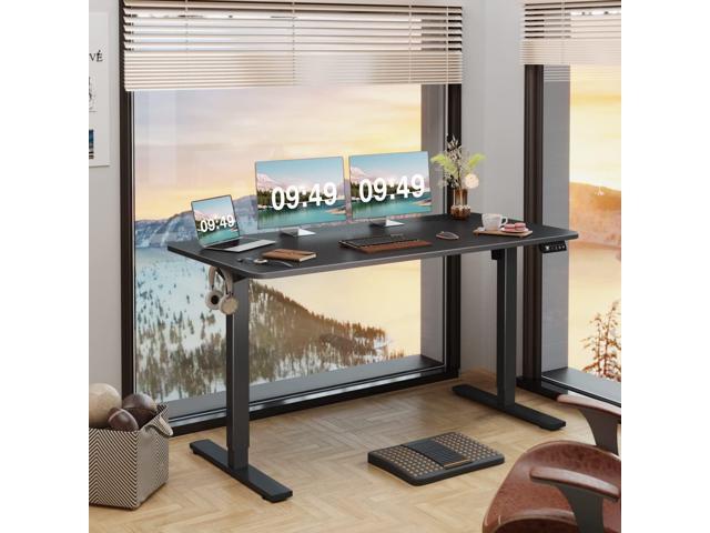 Furmax 55 x 24 Inches Electric Height Adjustable Standing Desk Large Sit Stand Up Desk Home Office Computer Desk Memory Preset with T-Shaped Metal...
