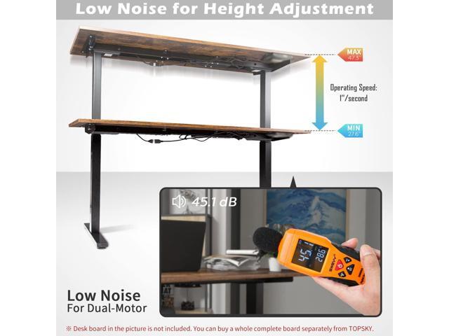 TOPSKY Dual Motor Electric Adjustable Standing Computer Desk for Home and Office (Black Frame only)