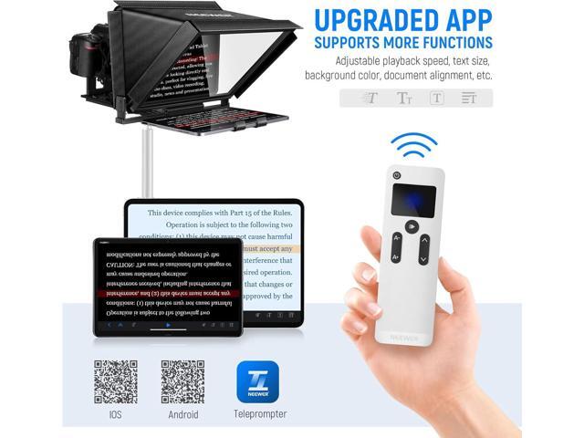 NEEWER X12 Aluminum Teleprompter with RT-110 Remote Control (Connected via Bluetooth on NEEWER Teleprompter App) & Carry Case, Compatible with...