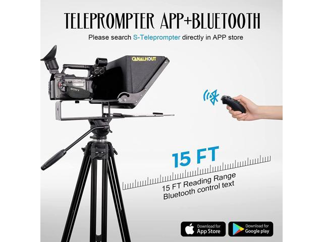 CANALHOUT 16' Universal Teleprompter with Remote Control, Fit All Tablets/iPad, Video Camera/DSLR, Pre-Assembled, 70/30 Beam Splitting Glass with...