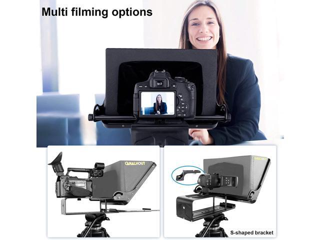 CANALHOUT 16' Universal Teleprompter with Remote Control, Fit All Tablets/iPad, Video Camera/DSLR, Pre-Assembled, 70/30 Beam Splitting Glass with...