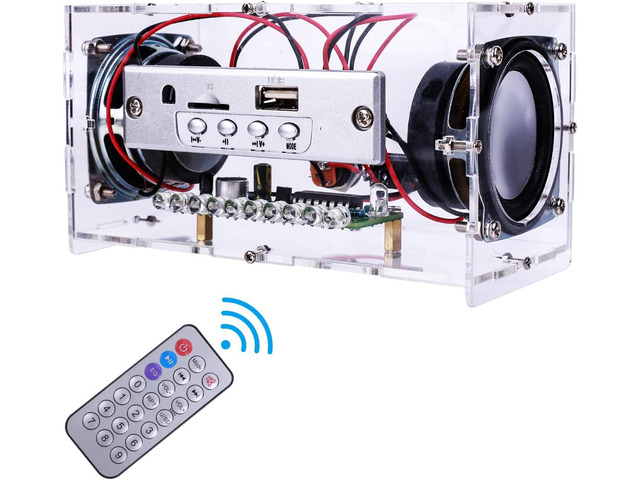 MiOYOOW DIY Bluetooth Speaker Kit, USB Mini Stereo Amplifier Soldering Kit with LED Flashing Lights, STEM Electronic Projects Solder Practice Kit...