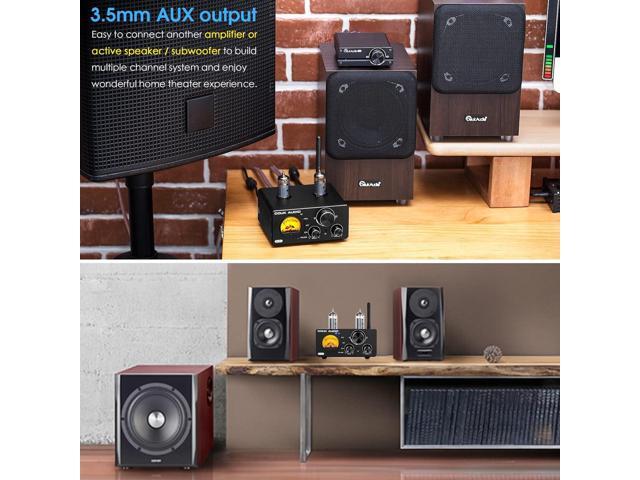 Douk Audio ST-01 200W Bluetooth Amplifier, 2 Channel Vacuum Tube Power Amp with USB DAC/Coaxial Optical Inputs/VU Meter/Treble Bass Control for...