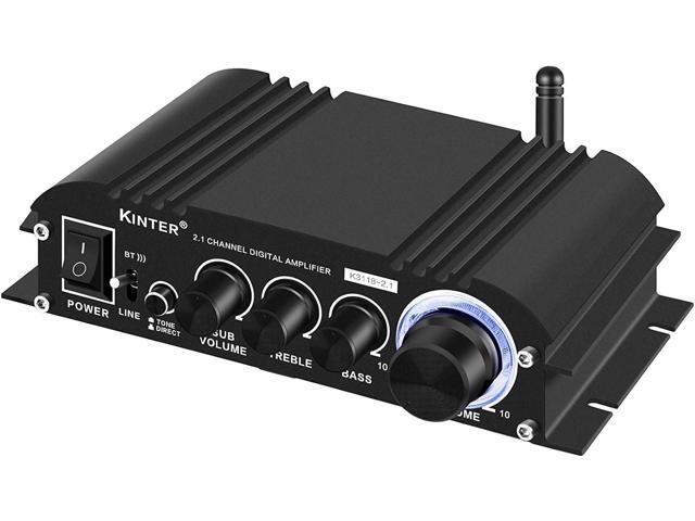 Kinter K3118-2.1 Bluetooth 5.0 Stereo Digital Receiver Amplifier 2.1 Channel Mini Hi-Fi Class D Amp 30 Watt x 2 Channels + 80 Watt Subwoofer for...