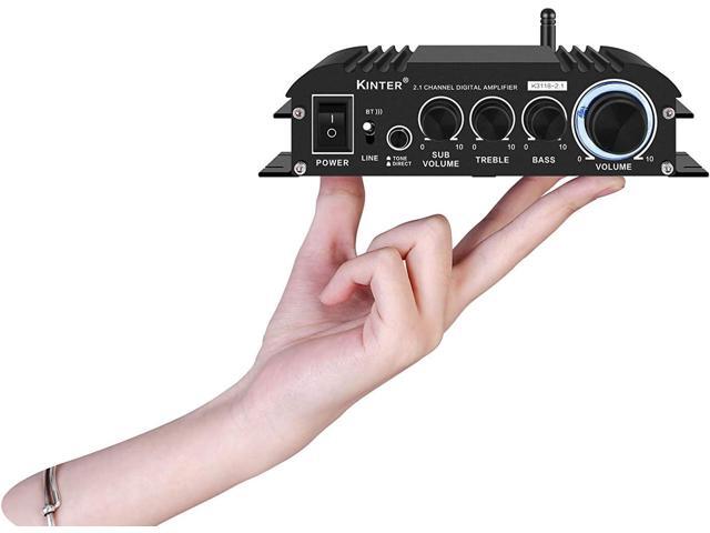 Kinter K3118-2.1 Bluetooth 5.0 Stereo Digital Receiver Amplifier 2.1 Channel Mini Hi-Fi Class D Amp 30 Watt x 2 Channels + 80 Watt Subwoofer for...