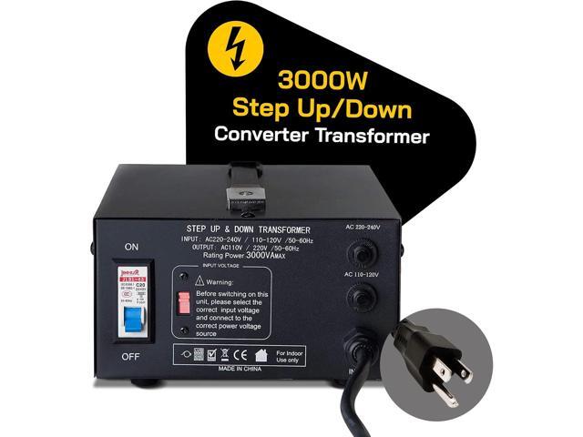 ELC T Series 3000+ Watt Voltage Converter Transformer - Step Up/Down - 110v to 220v / 220v to 110v Power Converter - Circuit Breaker Protection, CE...
