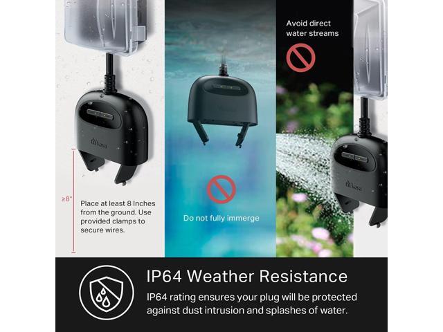 Kasa Outdoor Smart Plug, Smart Home Wi-Fi Outlet with 2 Sockets, IP64 Weather Resistance, Compatible with Alexa, Google Home & IFTTT, No Hub...