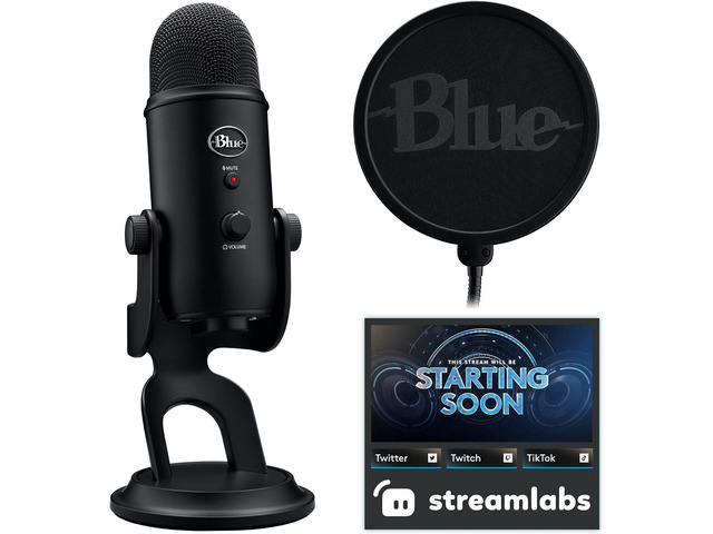 for Creators Blue Yeti Game Streaming Kit with Yeti USB Gaming Mic, Streaming, Twitch, Discord, Studio Quality Sound, Exclusive Streamlabs Themes,...