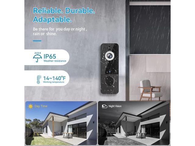 Doorbell Camera Wireless, EKEN Wi-Fi Video Doorbell Camera with Human Detection, Indoor Chime Included, Cloud Storage, 2-Way Audio, Real-Time...