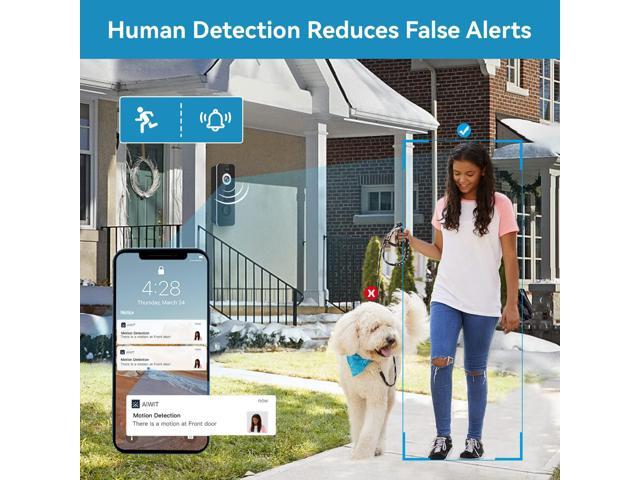 Doorbell Camera Wireless, EKEN Wi-Fi Video Doorbell Camera with Human Detection, Indoor Chime Included, Cloud Storage, 2-Way Audio, Real-Time...