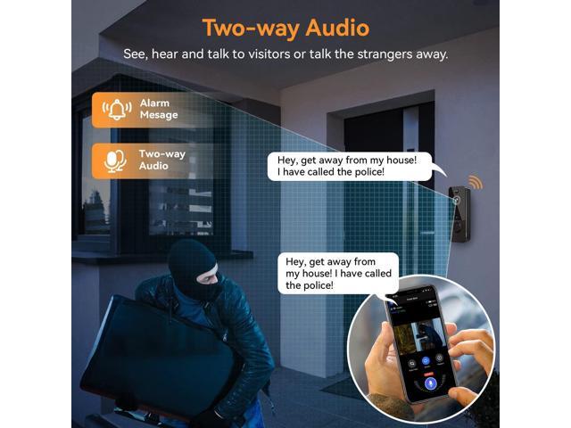 Wireless Doorbell Camera, EKEN Smart Video Doorbell Camera with PIR Motion Detection, Cloud Storage, HD Live Image, 2-Way Audio, Night Vision, 2.4G...