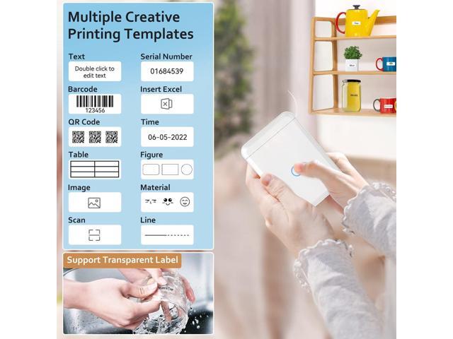 Label Maker Machine with Tape, D110 Portable Bluetooth Label Printer for Storage, Shipping, Barcode, Mailing, Office, Home, Organizing, Sticker...