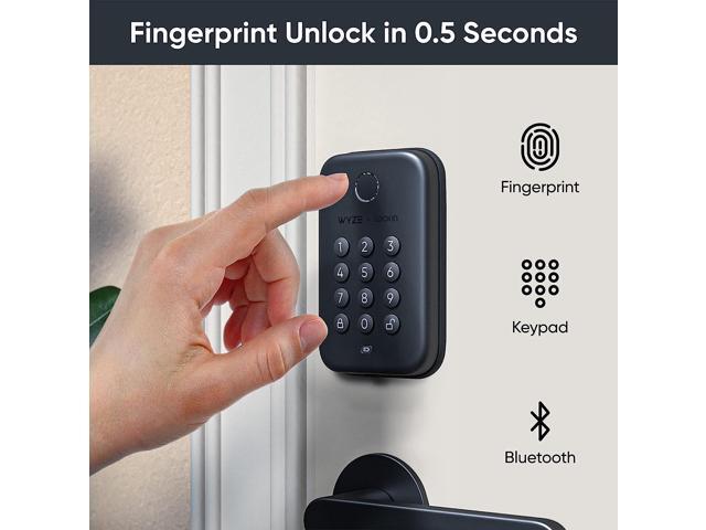 Wyze Lock Bolt, Fingerprint Keyless Entry Door Lock, Smart Bluetooth Deadbolt Replacement, Backlit Keypad, IPX5 Weatherproof, in-App History and...