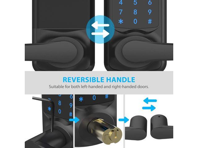 Signstek Keyless Entry Door Lock,Digital Smart Door Lock for Front Door,Keypad Door Lock with Handle and Security Key,Touchscreen,Easy...