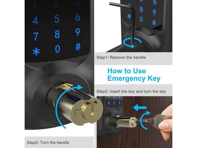 Signstek Keyless Entry Door Lock,Digital Smart Door Lock for Front Door,Keypad Door Lock with Handle and Security Key,Touchscreen,Easy...