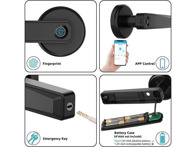 KPP Fingerprint Door Lock, Smart Locks for Front Door, APP Control Keyless Entry Door Lock Keypad, Smart Door Knobs, Bluetooth WIFI Available Door...