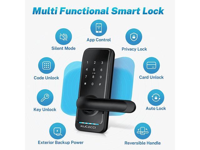 KUCACCI Keyless Entry Door Lock, Smart Door Lock Door Knob with Keypad Door Lock with Handle, Smart Lock Front Door Lock Security, Smart Door...