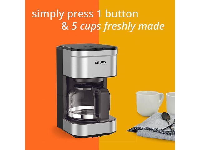 KRUPS Simply Brew Compact Filter Drip Coffee Maker, 5-Cup, Silver