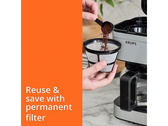 KRUPS Simply Brew Compact Filter Drip Coffee Maker, 5-Cup, Silver