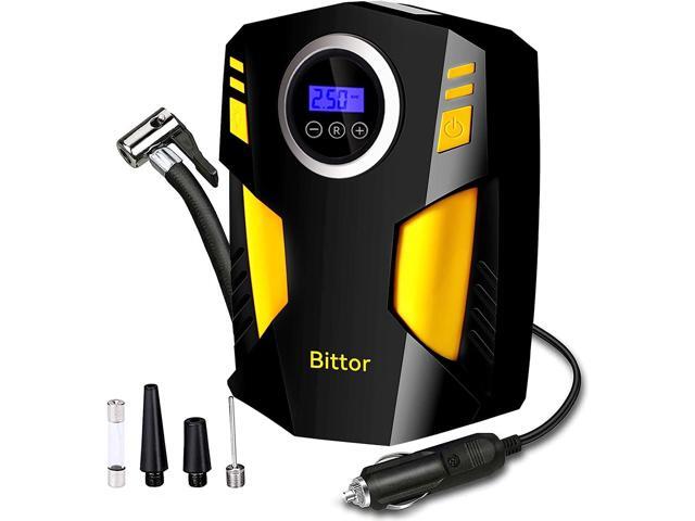 Bittor Tire Inflator Portable Air Compressor, DC 12V Air Compressor, 150 PSI Auto Shut Off with Emergency LED Flasher, for Cars, Motorcycles,.