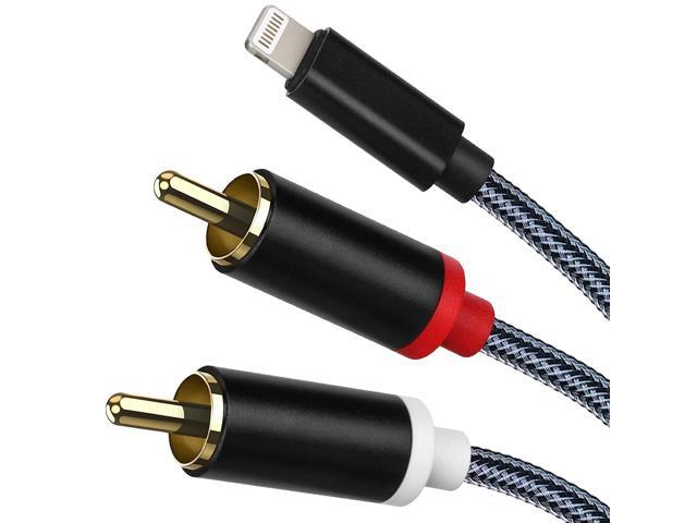 Lightning to RCA Cable Audio Aux Adapter, Stereo Y Splitter Adapter for Select iPhone, iPad and iPod Models for Power Amplifier, Car, Home Theater,...