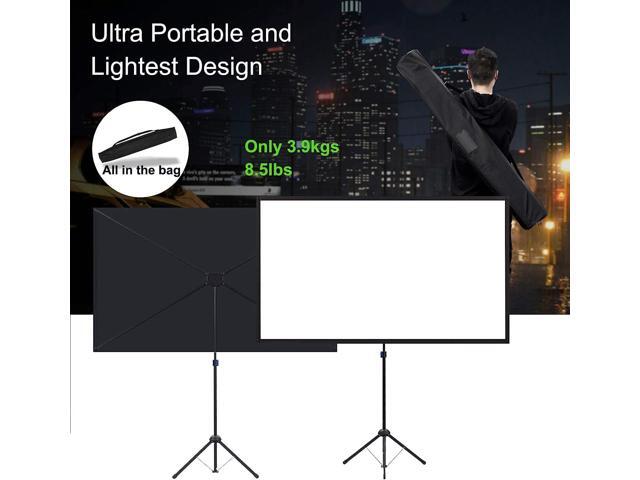 Projector Screen with Stand, 60 Inch Outdoor Projector Screen 16:9 and Stand, Portable Projector Screen with Aluminium Frame, Lightweight and...