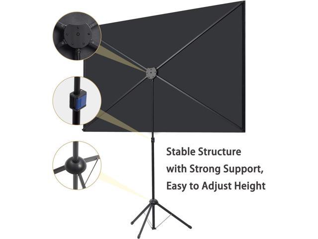 Projector Screen with Stand, 60 Inch Outdoor Projector Screen 16:9 and Stand, Portable Projector Screen with Aluminium Frame, Lightweight and...