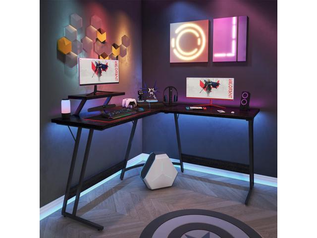 Homall L Shaped Gaming Desk Computer Corner Desk Pc Gaming Desk Table with Large Monitor Riser Stand for Home Office Sturdy Writing Workstation...