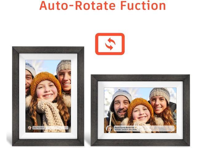 10.1 inch Digital Picture Frame WiFi Smart Digital Photo Frame Wood IPS HD 1280 * 800 1080P Touch Screen Auto-Rotate Easy Setup to use Free Share...