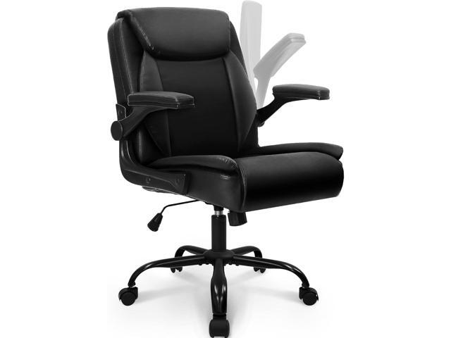 NEO CHAIR Office Chair Adjustable Desk Chair Mid Back Executive Comfortable PU Leather Ergonomic Gaming Back Support Home Computer with Flip-up...