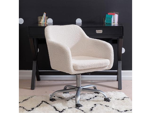 Linon Home Decor Products Linon Brooklyn Sherpa Office Chair, Ivory