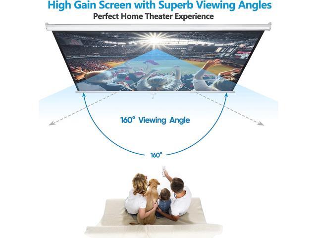 SUPER DEAL 100'' 16:9 HD Projection Screen Foldable Anti-Crease Portable Projector Movie Screen Manual Pull Down for Home Theater Presentation...
