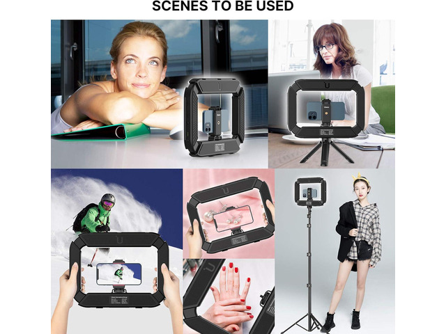 ULANZI Smartphone Video Rig with Light, Cell Phone Handheld Stabilizer with Ring Light 8500k Selfie Light for Filmaking Live Steam Tiktok YouTube...