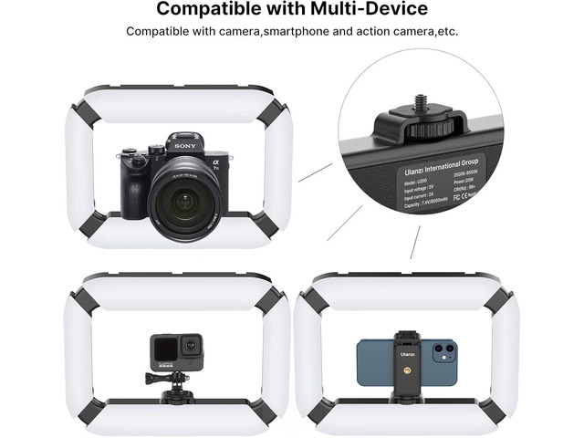 ULANZI Smartphone Video Rig with Light, Cell Phone Handheld Stabilizer with Ring Light 8500k Selfie Light for Filmaking Live Steam Tiktok YouTube...