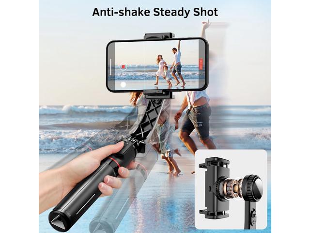Smartphone Gimbal Stabilizer with Remote, Aluminum Extendable Selfie Stick Tripod, 360° Automatic Rotation, Auto Balance for Live Video Recording,...