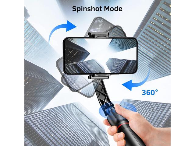 Smartphone Gimbal Stabilizer with Remote, Aluminum Extendable Selfie Stick Tripod, 360° Automatic Rotation, Auto Balance for Live Video Recording,...