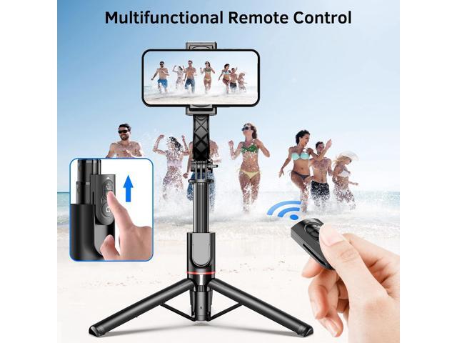 Smartphone Gimbal Stabilizer with Remote, Aluminum Extendable Selfie Stick Tripod, 360° Automatic Rotation, Auto Balance for Live Video Recording,...