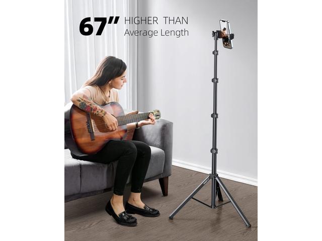 67' Phone Tripod & Selfie Stick, Extendable Cell Phone Tripod Stand with Remote and Phone Holder, Compatible with iPhone 15 14 13/ Android