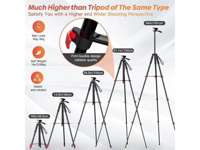 65' Phone Tripod Stand, Tripod for iPhone & Camera with Wireless Remote & Cellphone Holder for Video Recording/Selfies/Live Stream/Vlogging...