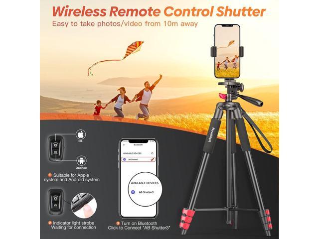 65' Phone Tripod Stand, Tripod for iPhone & Camera with Wireless Remote & Cellphone Holder for Video Recording/Selfies/Live Stream/Vlogging...
