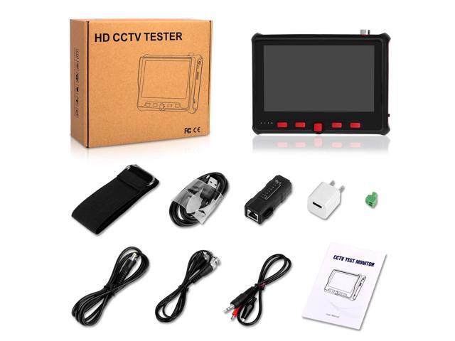 Wrist CCTV Tester, HD 5MP Portable Camera 5MP AHD CVBS Tester UTC OSD Control 4.3 Inch TFT LCD Monitor Analog Video Test Cable, PTZ Control 12V...