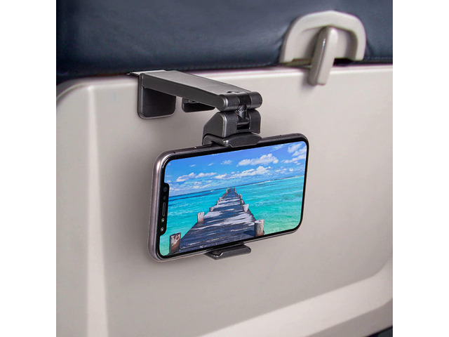Universal in Flight Airplane Phone Holder Mount. Handsfree Phone Holder for Desk Tray with Multi-Directional Dual 360 Degree Rotation. Pocket Size...