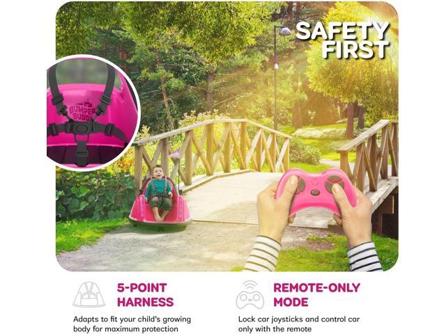 Bumper Buddy Ride On Electric Bumper Car for Kids & Toddlers, 12V 2-Speed, Ages 1 2 3 4 5 Year Old Girls - Remote Control, Baby Girl Riding Bumping...