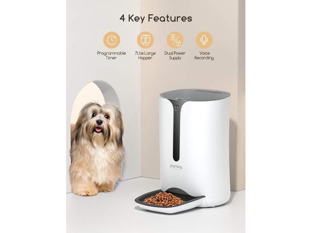 Automatic Cat Feeder, Faroro Dog Food Dispenser for Small Pets with Distribution Alarms, Portion Control, Voice Recorder and Programmable Timer for...