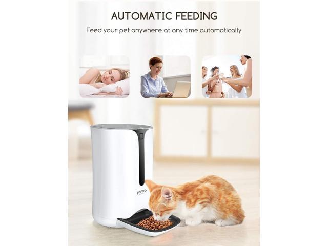 Automatic Cat Feeder, Faroro Dog Food Dispenser for Small Pets with Distribution Alarms, Portion Control, Voice Recorder and Programmable Timer for...