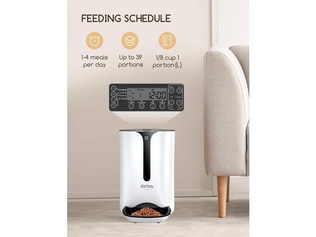 Automatic Cat Feeder, Faroro Dog Food Dispenser for Small Pets with Distribution Alarms, Portion Control, Voice Recorder and Programmable Timer for...