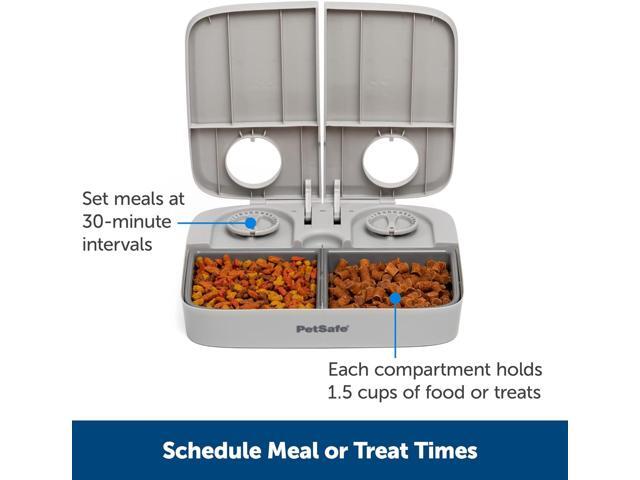 Analog 2 Meal Programmable Pet Feeder, Automatic Dog and Cat Feeder - Dry or Semi-Moist Pet Food Dispenser, Slow Feed Portion Control (3 Cup/16...